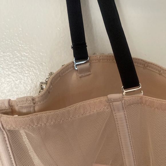 Victoria's Secret Cream and Black Corset Bra with Gem Studded Detailing - Picture 8 of 12